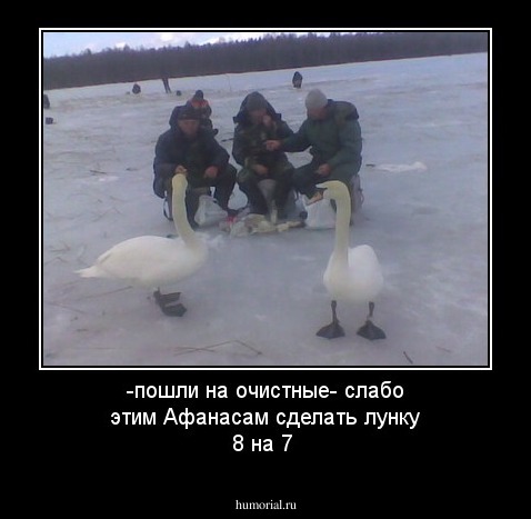 -пошли на очистные- слабо этим Афанасам сделать лунку 8 на 7