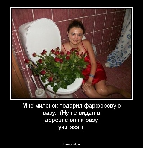 Мне миленок подарил фарфоровую вазу...(Ну не видал в деревне он ни разу унитаза!)