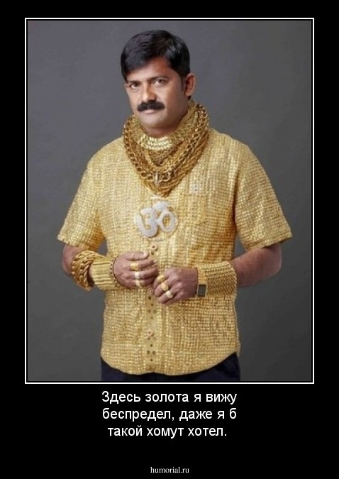 Здесь золота я вижу беспредел, даже я б такой хомут хотел.