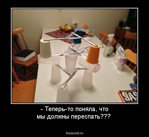 - Теперь-то  поняла, что мы должны переспать???