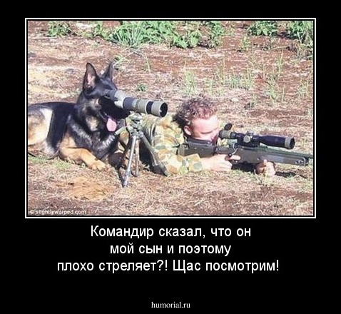 Командир сказал, что он мой сын и поэтому плохо стреляет?! Щас посмотрим!