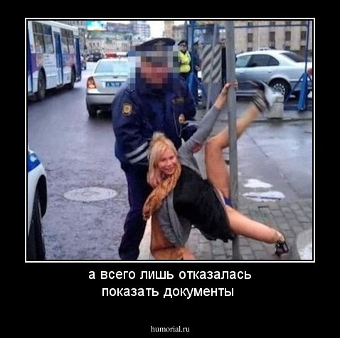 а всего лишь отказалась показать документы