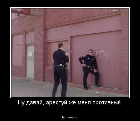Ну давай, арестуй же меня противный.