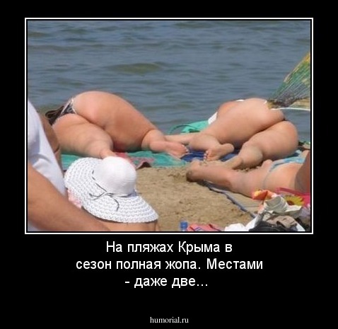 На пляжах Крыма в сезон полная жопа. Местами - даже две... 
