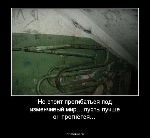 Не стоит прогибаться под изменчивый мир...
пусть лучше он прогнётся...