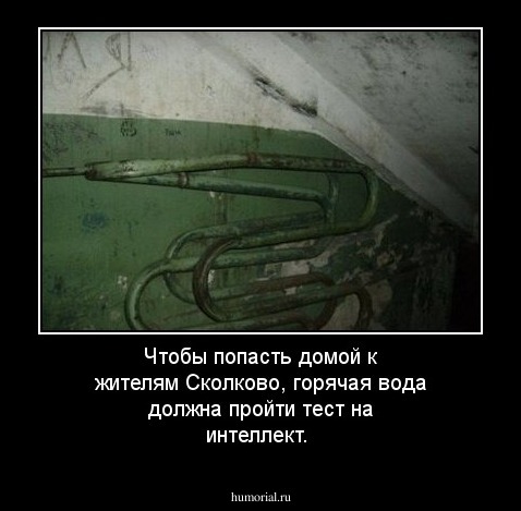 Чтобы попасть домой к жителям Сколково, горячая вода должна пройти тест на интеллект. 