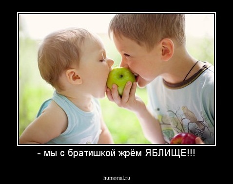 - мы с братишкой жрём ЯБЛИЩЕ!!!