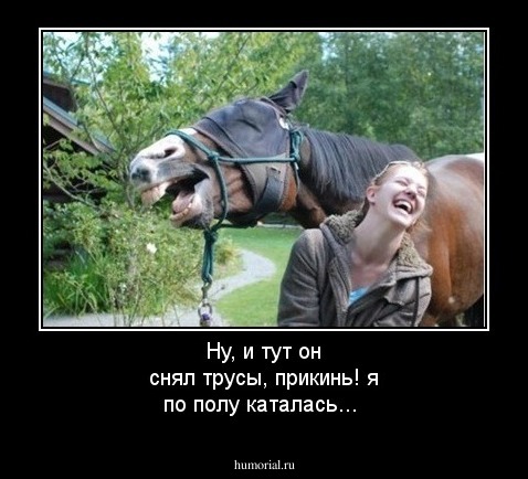 Ну, и тут он снял трусы, прикинь!  я по полу каталась...