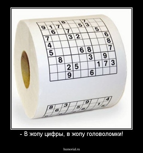 - В жопу цифры, в жопу головоломки!