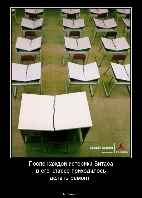После каждой истерики Витаса в его классе приходилось делать ремонт.