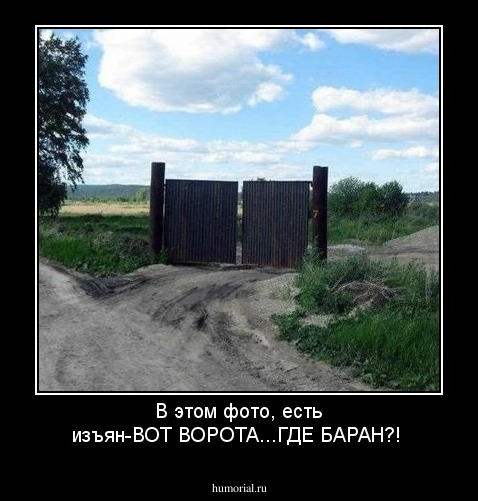 В этом фото, есть изъян-ВОТ ВОРОТА...ГДЕ  БАРАН?!