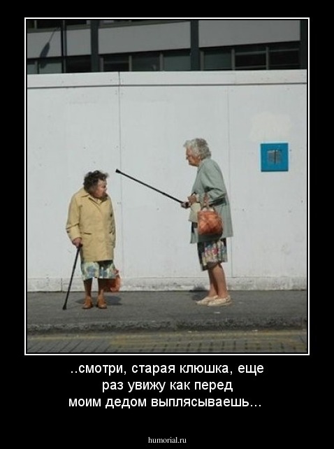 ..смотри, старая клюшка, еще раз увижу как перед моим дедом выплясываешь... 