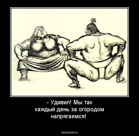 - Удивил! Мы так каждый день за огородом напрягаемся!