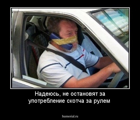 Надеюсь, не остановят за употребление скотча за рулем