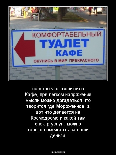 понятно что творится в Кафе, при легком напряжении мысли можно догадаться что творится где Мороженное, а вот что делается на Космодроме и какой там спектр услуг , можно только помечьтать за ваши деньги