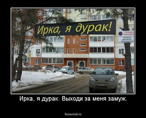 Ирка, я дурак. Выходи за меня замуж.