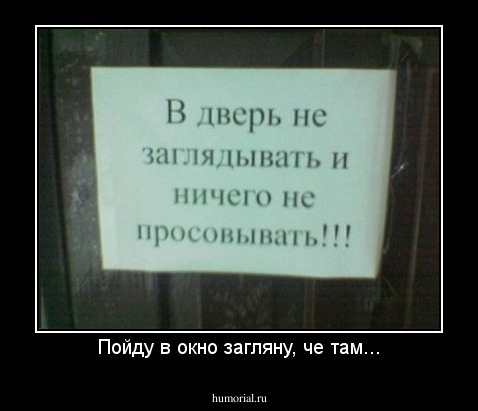 Пойду в окно загляну, че там...