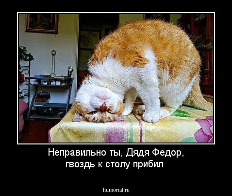 Неправильно ты, Дядя Федор, гвоздь к столу прибил