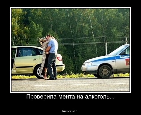 Проверила мента на алкоголь...