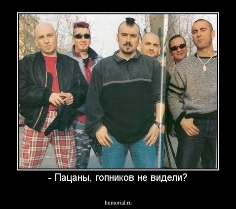 - Пацаны, гопников не видели?