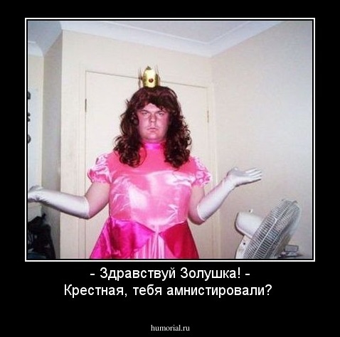 - Здравствуй Золушка! - Крестная, тебя амнистировали?