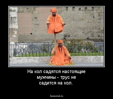 На кол садятся настоящие мужчины - трус не садится на кол.