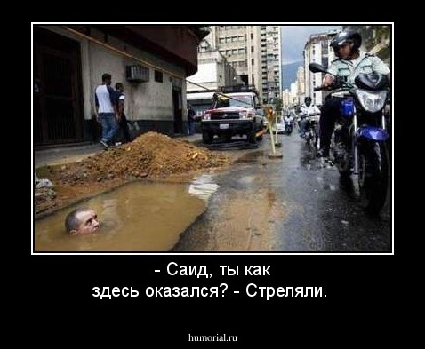 - Саид, ты как здесь оказался? - Стреляли.