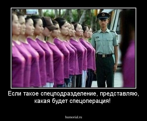 Если такое спецподразделение, представляю, какая будет спецоперация!