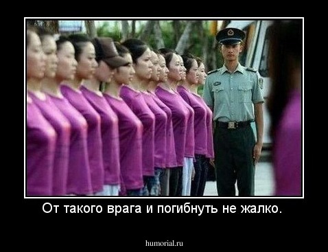 От такого врага и погибнуть не жалко. 