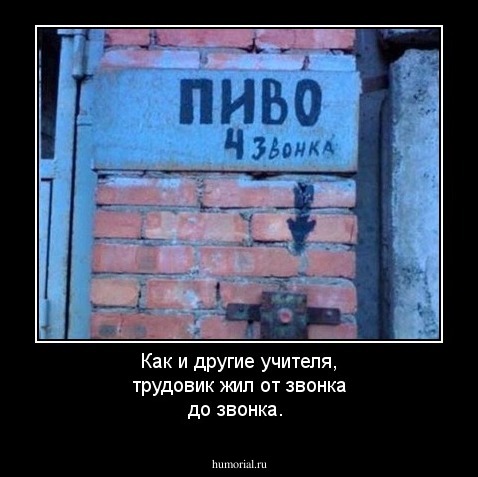 Как и другие учителя, трудовик жил от звонка до звонка. 