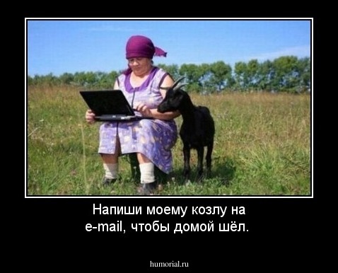 Напиши моему козлу на e-mail, чтобы домой шёл.