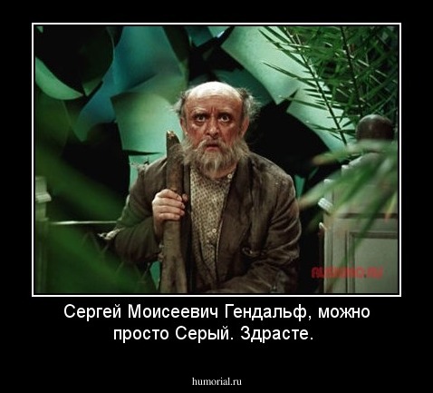 Сергей Моисеевич Гендальф,  можно просто Серый. Здрасте.