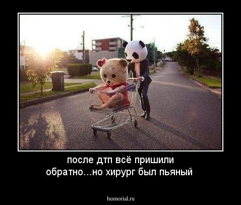 после дтп всё пришили обратно...но хирург был пьяный
