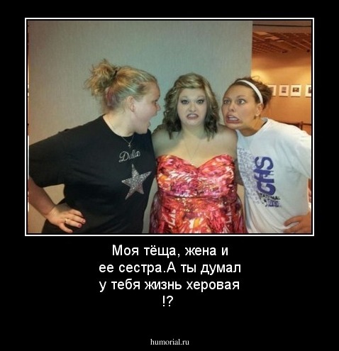 Моя тёща, жена и ее сестра.А ты думал у тебя
жизнь херовая !? 
