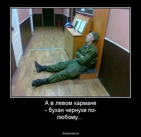 А в левом кармане - бухан чернухи по- любому...
