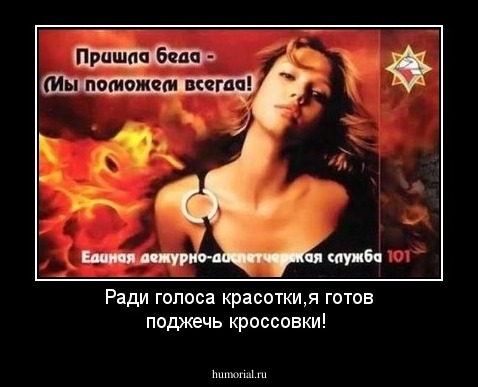 Ради голоса красотки,я готов поджечь кроссовки!