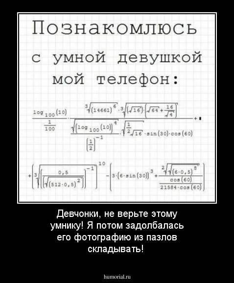 Девчонки, не верьте этому умнику! Я потом задолбалась его фотографию из пазлов складывать!
