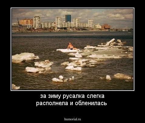 за зиму русалка слегка располнела и обленилась