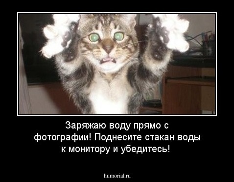 Заряжаю воду прямо с фотографии! Поднесите стакан воды к монитору и убедитесь!