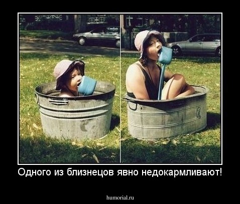 Одного из близнецов явно недокармливают!