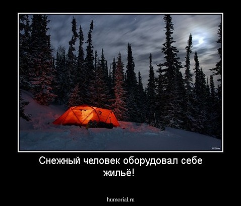 Снежный человек оборудовал себе жильё!