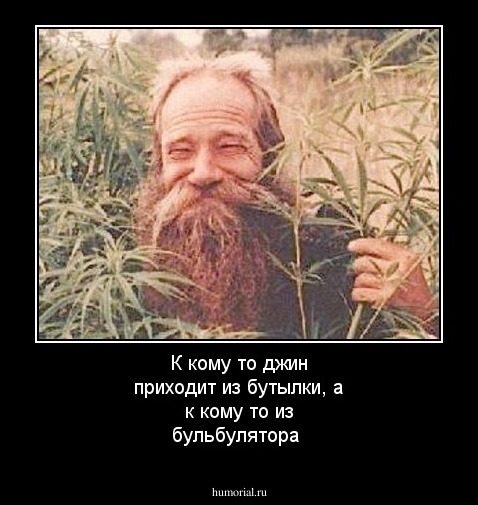 К кому то джин приходит из бутылки, а к кому то из бульбулятора
