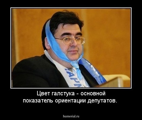 Цвет галстука - основной показатель ориентации депутатов.