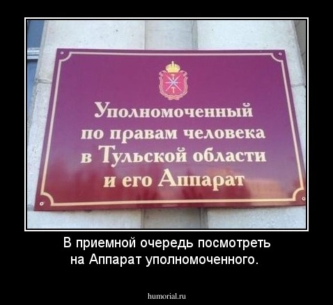 В приемной очередь посмотреть на Аппарат уполномоченного.