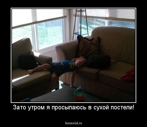 Зато утром я просыпаюсь в сухой постели!