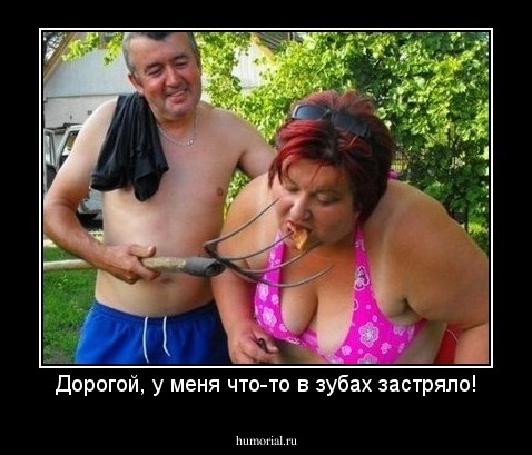 Дорогой, у меня что-то в зубах застряло!