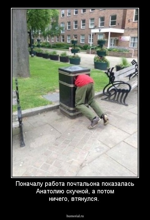 Поначалу работа почтальона показалась Анатолию скучной, а потом ничего, втянулся.