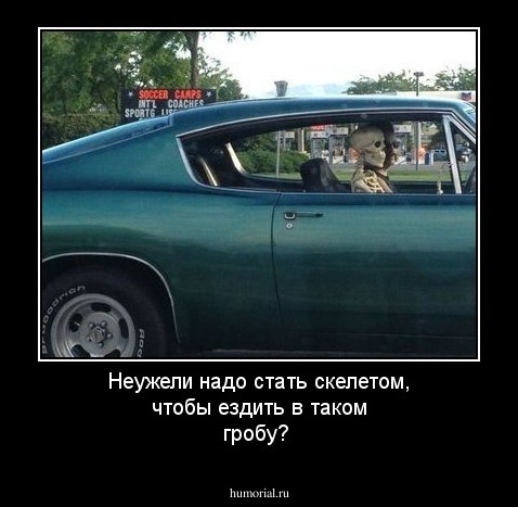 Неужели надо стать скелетом, чтобы ездить в таком гробу?