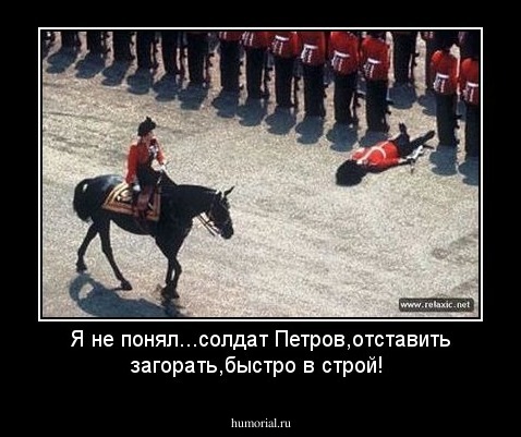 Я не понял...солдат Петров,отставить загорать,быстро в строй!