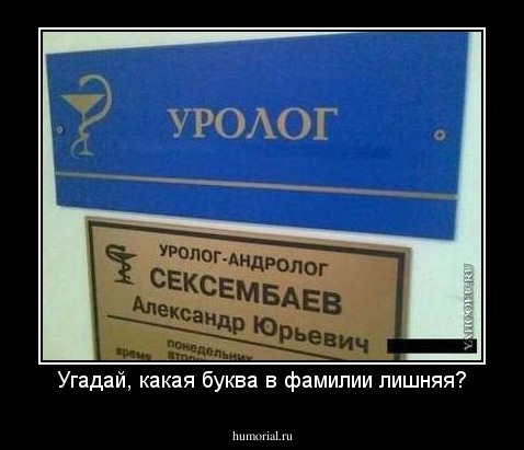 Угадай, какая буква в фамилии лишняя?